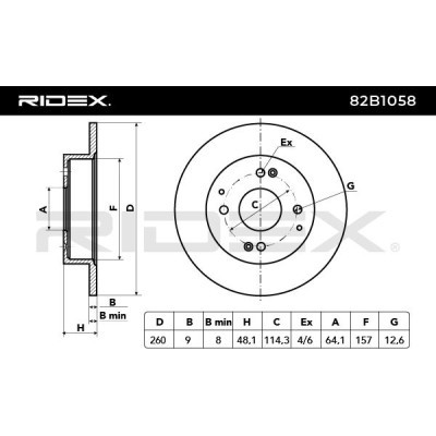 Brake Disc RIDEX 82B1058 82B1058 - photo 3