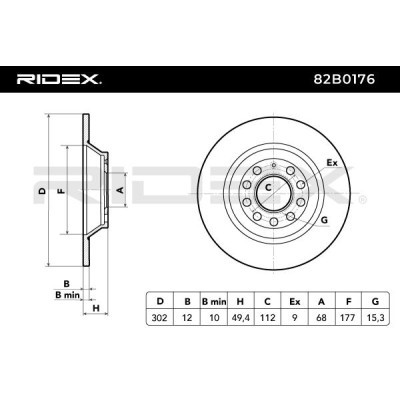 Brake Disc RIDEX 82B0176 82B0176 - photo 7