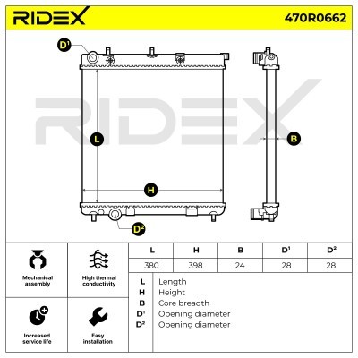 Radiator, Engine Cooling RIDEX 470R0662 470R0662 - photo 7