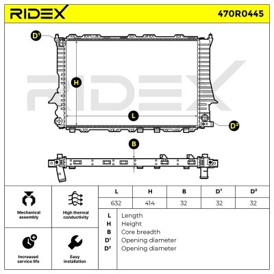 Radiator, Engine Cooling RIDEX 470R0445 470R0445 - photo 4