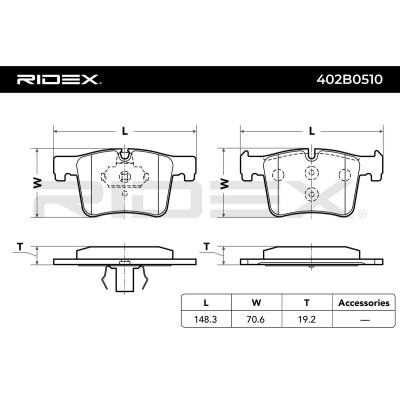 Brake Pads Set RIDEX 402B0510 402B0510 - photo 3