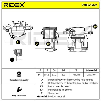 Brake Caliper RIDEX 78B2362 78B2362 - photo 3