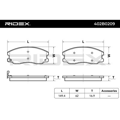 Brake Pads Set RIDEX 402B0209 402B0209 - photo 3