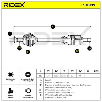 Drive Shaft RIDEX 13D0199 13D0199 - photo 5