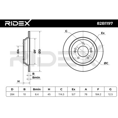 Brake Disc RIDEX 82B1197 82B1197 - photo 6