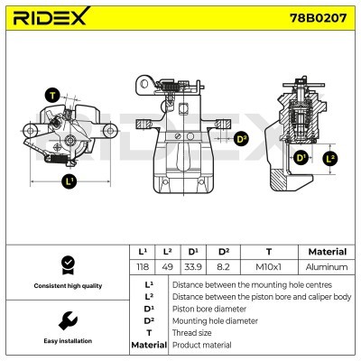 Brake Caliper RIDEX 78B0207 78B0207 - photo 5