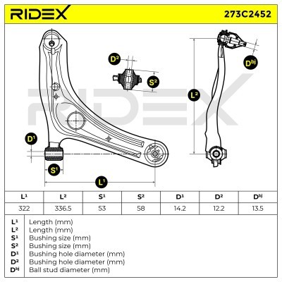 Control Arm RIDEX 273C2452 273C2452 - photo 8