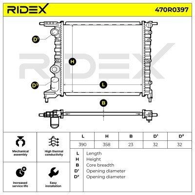 Radiator, Engine Cooling RIDEX 470R0397 470R0397 - photo 8