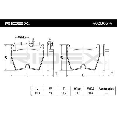 Brake Pads Set RIDEX 402B0514 402B0514 - photo 4