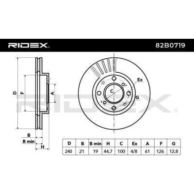 Brake Disc RIDEX 82B0719 82B0719 - photo 3