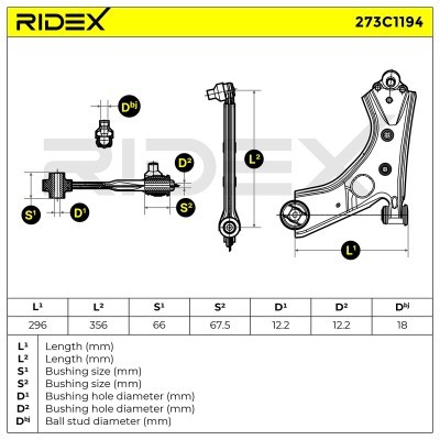 Control Arm RIDEX 273C1194 273C1194 - photo 4