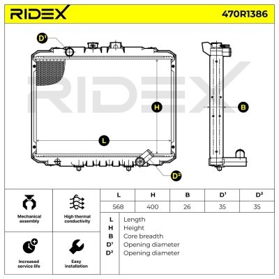Radiator, Engine Cooling RIDEX 470R1386 470R1386 - photo 5