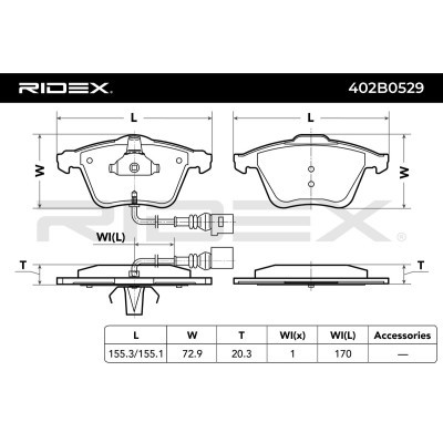 Brake Pads Set RIDEX 402B0529 402B0529 - photo 7