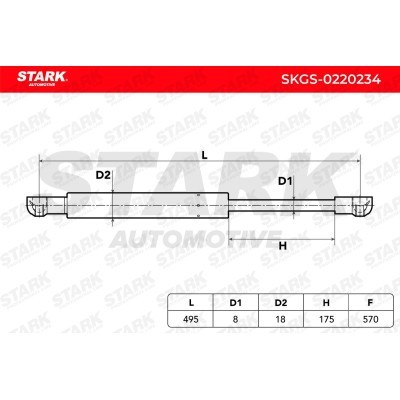 Gas Spring, boot-/cargo area Stark SKGS-0220234 SKGS-0220234 - photo 6