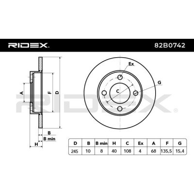 Brake Disc RIDEX 82B0742 82B0742 - photo 3