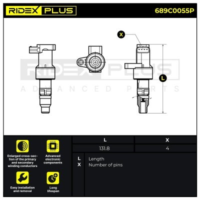 Ignition Coil RIDEX 689C0055P 689C0055P - photo 8