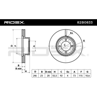 Brake Disc RIDEX 82B0833 82B0833 - photo 4