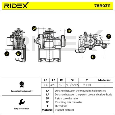 Brake Caliper RIDEX 78B0311 78B0311 - photo 5
