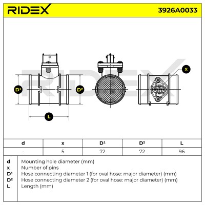 Air Mass Sensor RIDEX 3926A0033 3926A0033 - photo 6