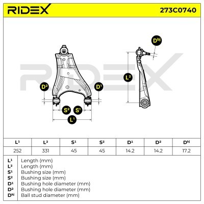 Control Arm RIDEX 273C0740 273C0740 - photo 6