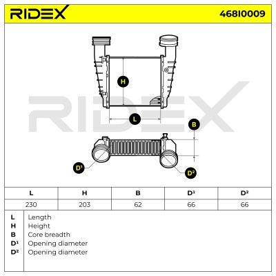 Intercooler, Charger RIDEX 468I0009 468I0009 - photo 6