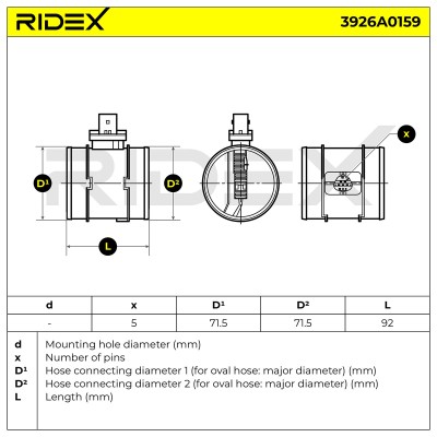 Air Mass Sensor RIDEX 3926A0159 3926A0159 - photo 7