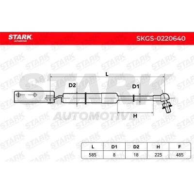 Gas Spring, boot-/cargo area Stark SKGS-0220640 SKGS-0220640 - photo 6