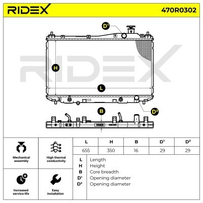 Radiator, Engine Cooling RIDEX 470R0302 470R0302 - photo 8