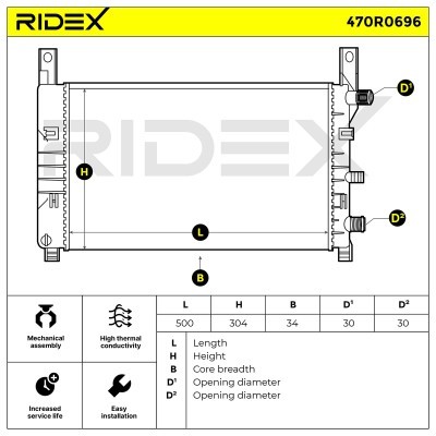 Radiator, Engine Cooling RIDEX 470R0696 470R0696 - photo 6