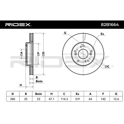 Brake Disc RIDEX 82B1664 82B1664 - photo 6