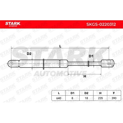 Gas Spring, boot-/cargo area Stark SKGS-0220312 SKGS-0220312 - photo 5