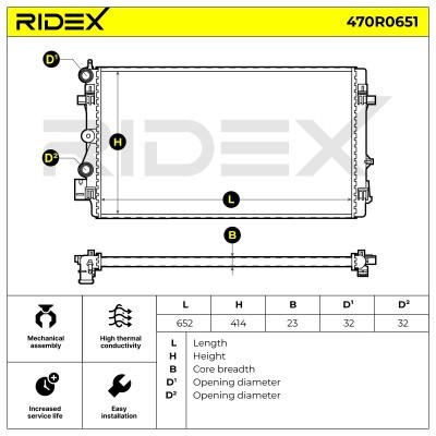 Radiator, Engine Cooling RIDEX 470R0651 470R0651 - photo 7