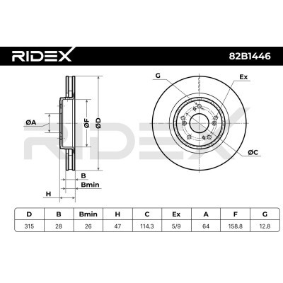 Brake Disc RIDEX 82B1446 82B1446 - photo 7