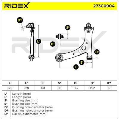 Control Arm RIDEX 273C0904 273C0904 - photo 7