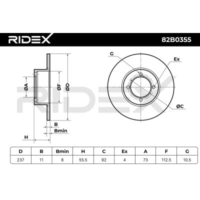 Brake Disc RIDEX 82B0355 82B0355 - photo 6