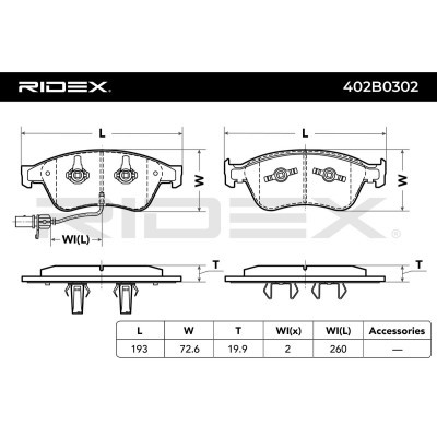 Brake Pads Set RIDEX 402B0302 402B0302 - photo 6