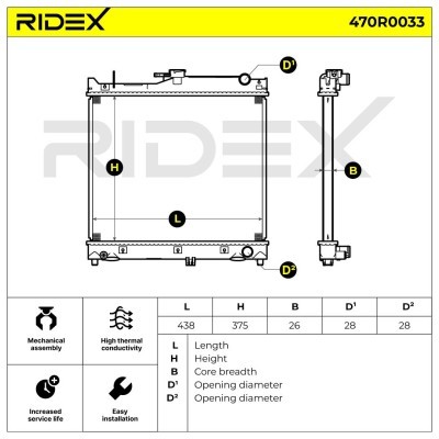 Radiator, Engine Cooling RIDEX 470R0033 470R0033 - photo 4