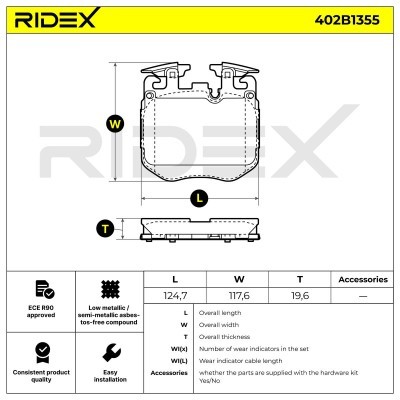 Brake Pads Set RIDEX 402B1355 402B1355 - photo 7