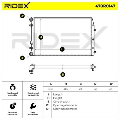 Radiator, Engine Cooling RIDEX 470R0147 470R0147 - photo 5