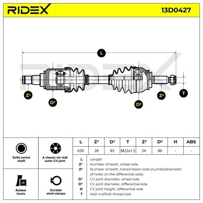 Drive Shaft RIDEX 13D0427 13D0427 - photo 8