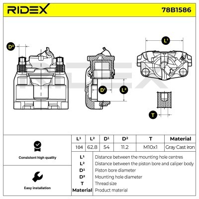 Brake Caliper RIDEX 78B1586 78B1586 - photo 5