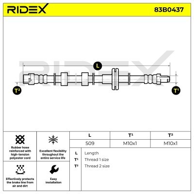 Brake Hose RIDEX 83B0437 83B0437 - photo 7