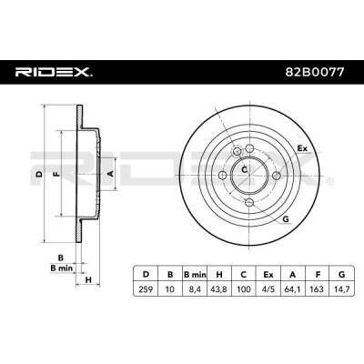Brake Disc RIDEX 82B0077 82B0077 - photo 3