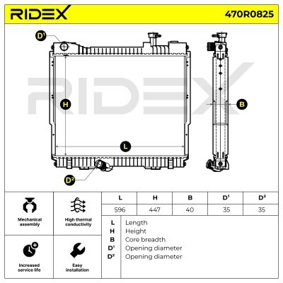 Radiator, Engine Cooling RIDEX 470R0825 470R0825 - photo 8