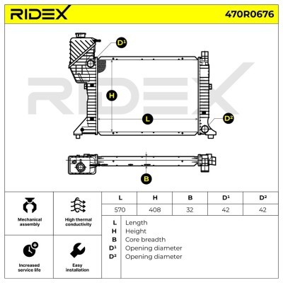 Radiator, Engine Cooling RIDEX 470R0676 470R0676 - photo 7