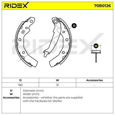 Brake Pads Set RIDEX 70B0126 70B0126 - photo 3