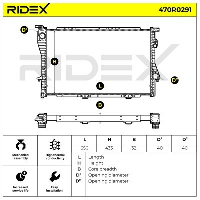Radiator, Engine Cooling RIDEX 470R0291 470R0291 - photo 4