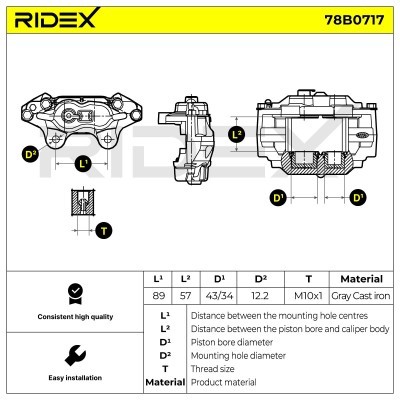 Brake Caliper RIDEX 78B0717 78B0717 - photo 5