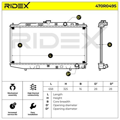 Radiator, Engine Cooling RIDEX 470R0495 470R0495 - photo 5