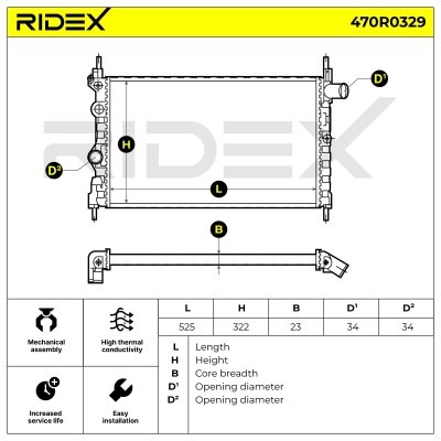 Radiator, Engine Cooling RIDEX 470R0329 470R0329 - photo 9